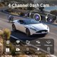 thumbnail image 2 of Cámara para auto Zunfly W2 de 4 canales, 2K+1080P, WiFi, GPS, 64 GB, 2 of 8
