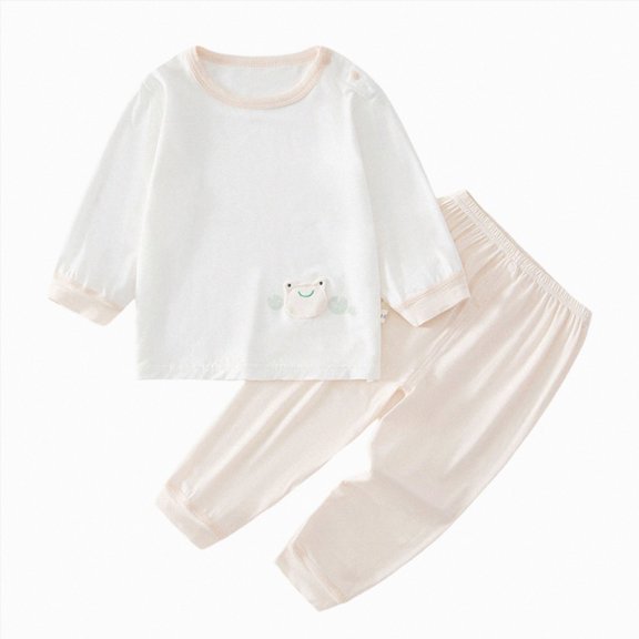 UAYOTSE Toddler Boys Long Sleeve Top and Pants 2-Piece Outfit Set, Casual Fall Winter Pajama and Loungewear Suit Size 3-6 Months