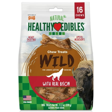 UPC: 0018214838166 | Nylabone Healthy Edibles WILD Natural Long Lasting Bison Dog Chew Treats Small/Regular – Up to 25 Ibs. (16 Count)