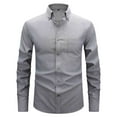 thumbnail image 2 of Handshe Men's Oxford Shirt, Solid Color with Button-Down Collar and Button Pocket, Long Sleeve Breathable Lightweight for Casual, Daily Wear and Office, 2 of 6