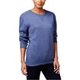 thumbnail image 1 of Karen Scott Sudadera de forro polar para mujer, azul, grande Karen Scott Camisa de entrenamiento, 1 of 2