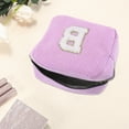 thumbnail image 3 of Unique Bargains 1 Pc Letter B Pattern Makeup Bag for Travel Pink Purple Corduroy, 3 of 6