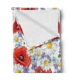thumbnail image 2 of Flower Soft Flannel Fleece Throw Blanket, Purple Flowers Poppy and Daisy Summer Nature Wildflowers Graphic, Cozy Plush for Indoor and Outdoor Use, 50" x 70", Lavender Scarlet, by Ambesonne, 2 of 5