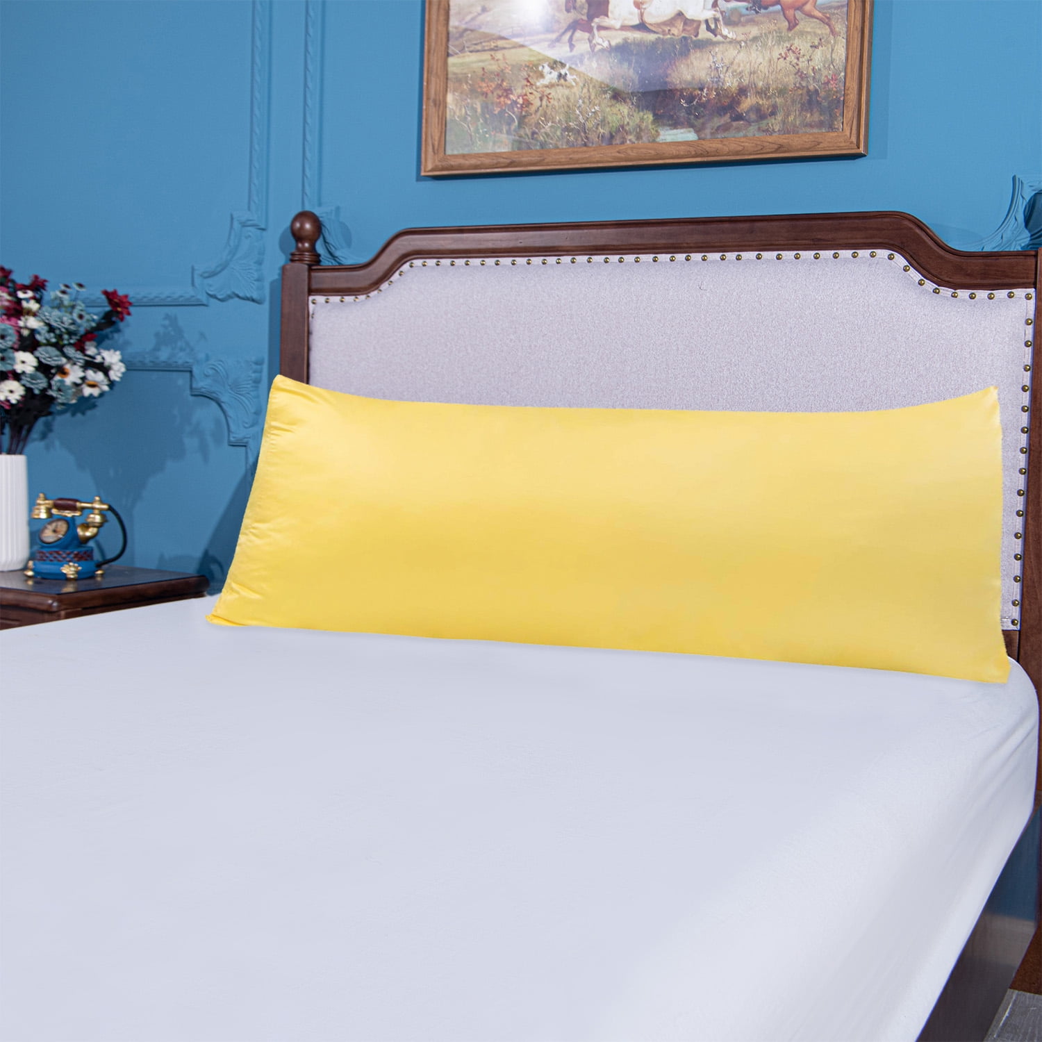 FLXXIE Soft Satin Body Pillowcase, Silky Slip Cooling Body Pillow Cover