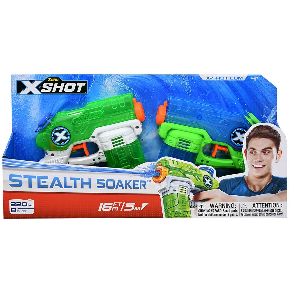 Zuru XShot Water Blaster Double Small Stealth Soaker in open box