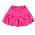 thumbnail image 6 of Yeaiivve Girls 4 Piece Outfits Back to School Performance & Class Photo Sets for Girls Round Neck Short Sleeve Top Bubble Skirt Shawl and Socks Hot Pink 5-6 Years, 6 of 8