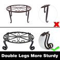 thumbnail image 4 of Black Plant Stand for Flower Pot Heavy Duty Potted Holder Indoor Outdoor Metal Rustproof Iron Garden Container Round Supports Rack for Planter Bronze, 4 of 6