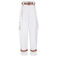 thumbnail image 6 of XFLWAM Women High Waist Pants Casual Wide Leg Pants with Pockets Buckle Cuffed Cargo Pants, 6 of 7