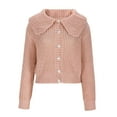thumbnail image 6 of Karight Cute Collared Cardigan Sweaters for Women Long Sleeve Loose Button Down Chunky Knitted Cropped Outerwear, 6 of 6
