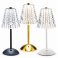 thumbnail image 3 of Abbott Trilite Lampe de Table à DEL à Abat-Jour en Cristal – Lumière Sans Fil Rechargeable de 12 Pouces en Noir, Métal et Acrylique – Accent Décoratif Moderne pour Chambre Ou Salon, 3 of 4