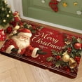 thumbnail image 4 of PuSpu Christmas Entrance Mat 80x50cm Red Polyester Santa+Bells Decor Absorbent Non-Slip Hallway/Toilet Rug Holiday Home Decor Dust-Trap Floor Protector, 4 of 6