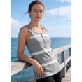 thumbnail image 2 of BadPiggies Women's Summer Boho Tie Dye Sleeveless Tank Tops Button Blouse Loose Casual Striped Vest T-shirt Plus Size (3XL, Gray), 2 of 6
