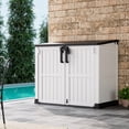 thumbnail image 2 of Nihsuao Store-It-Out Midi Horizontal Durable 36 Cu.ft Resin Outdoor Storage Shed With Heavy Duty Floor and Locking Latch, for Lawnmowe, Garden Tools, Black & White, 2 of 7