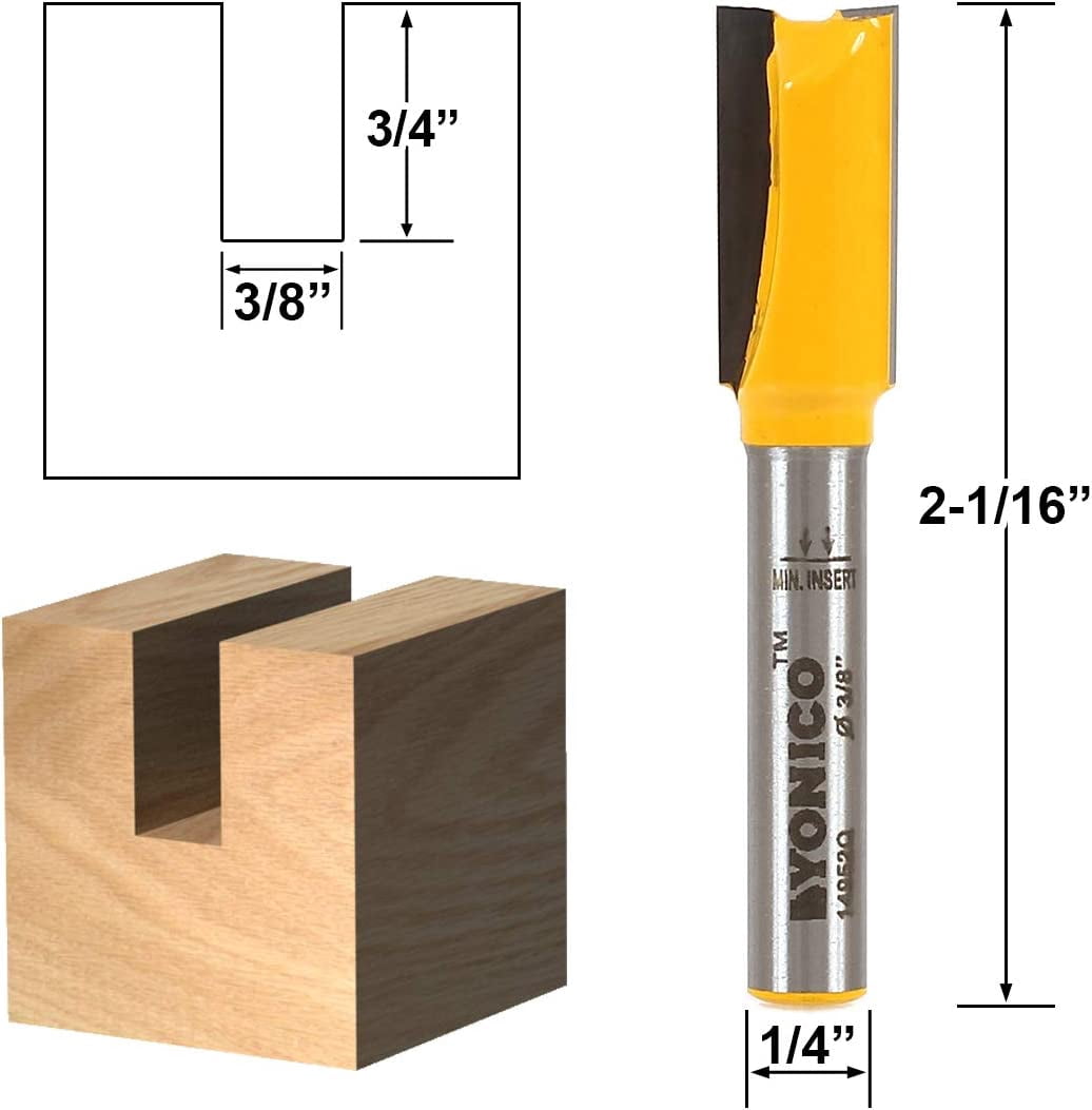 Yonico 5 Bit Straight/Dado Router Bit Set - 1/4" Shank - 14522q