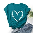 thumbnail image 2 of Ichuanyi Womens Shirts , Fashion Women Valentine's Day Print Short Sleeve T-shirt Novelty Graphic Tops, 2 of 6