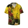 thumbnail image 2 of Lsque Cactus Flowers print Men's Cuban Collar Short Sleeve Shirt Summer Beachwear Casual Button Down Fashionable Vacation Leisure Shirt-3X-Large, 2 of 7