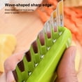 thumbnail image 4 of Linyer Potato Slicer Corrugated Kitchen Vegetable Fries Maker Chopper Stainless Steel Plastic Handle DIY Carrot Slicing Gadget Blue, 4 of 8