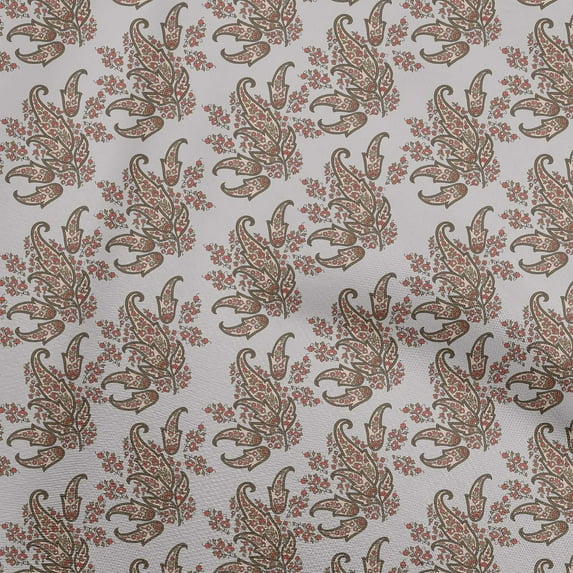 oneOone Velvet Gray Fabric Asian Paisley Fabric For Sewing Printed Craft Fabric By The Yard 58 Inch Wide