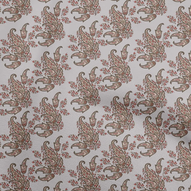 oneOone Rayon Gray Fabric Asian Paisley Sewing Craft Projects Fabric Prints By Yard 56 Inch Wide