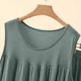 thumbnail image 4 of Women's 2 Piece Modal Loungewear Set Tiered Ruffle Sleeveless Top with High Waist Shorts Soft Breathable Outfit for Summer Green XL(XL), 4 of 5