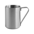 thumbnail image 3 of Taza de café Taza de leche de de acero inoxidable de doble pared Acabado cepillado Mango antideslizante portátil Taza de picnic multifuncional Plata 280ml perfecl Taza Senderismo, 3 of 8