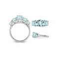 thumbnail image 2 of 3.00 Carat (Ctw) Light Aquamarine Five Stone Ring in Sterling Silver for Women, 2 of 4