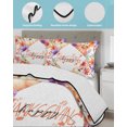 thumbnail image 3 of Full Size Quilt Bedding Set, Thanksgiving Fall Reversible Summer Quilt 3 Pieces, Pumpkins Autumn Leaves Floral Botanical Lightweight Bedspreads Coverlets with 2 Pillow Shams for All Seasons, 3 of 5