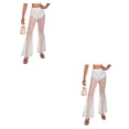 thumbnail image 4 of Pantalones transparentes de verano Sonducket estilo gótico mujer Pierna ancha encaje Blanco METRO 2Conjunto, 4 of 6
