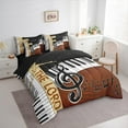 thumbnail image 3 of Feelyou Retro Western Piano Bedding Comforter Set 7 Pieces for Child, Musical Note Full Bedding Set, Musical Instruments Reversible Fitted Sheet Flat Sheet, Super Cozy Room Decor, 3 of 7