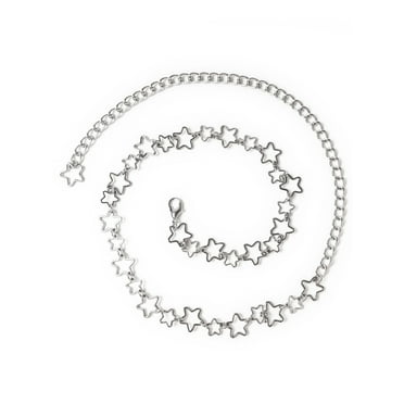 No Boundaries Women's Star Chain Belt, Silver