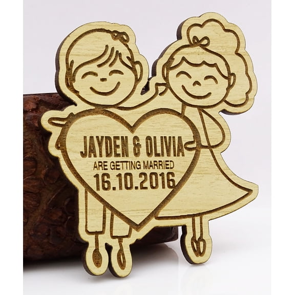 Personalized Wedding Save The Date Cards 20 Rustic Engraved Wood Magnets With Envelopes Wedding Announcements