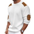thumbnail image 3 of Autumn and winter men's sweater round neck long sleeve stitching pullover slim sweater, 3 of 5
