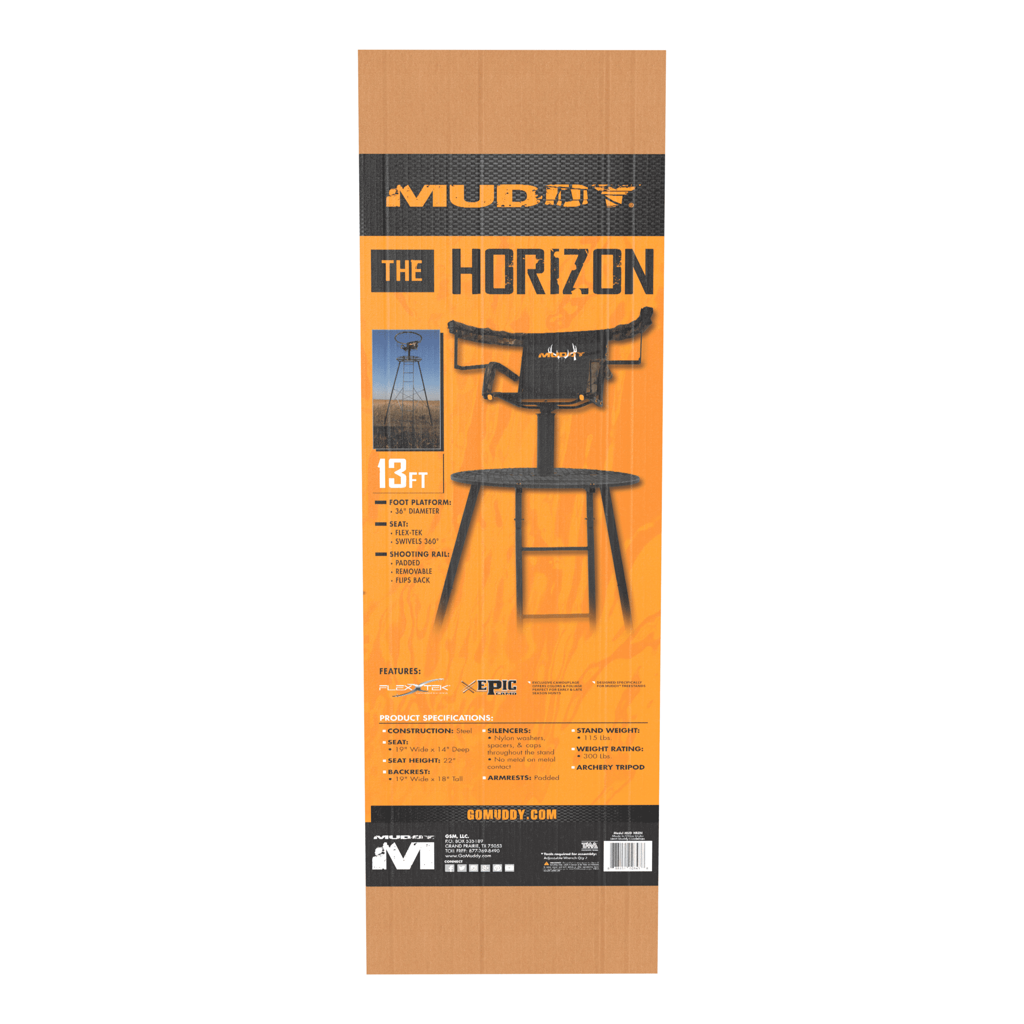 Muddy Horizon Steel Tripod Stand with Padded Rail, Black