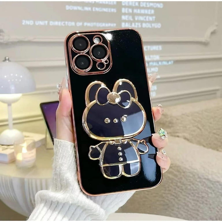 Cute Bunny Hidden Stand iPhone 11 Case, Soft TPU Bumper Shockproof