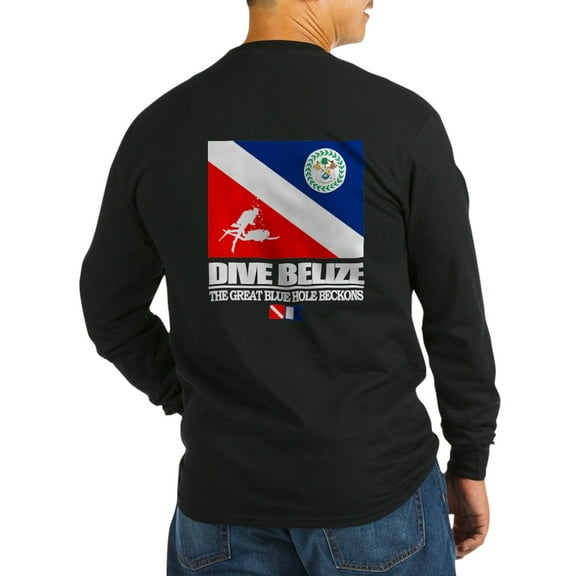 CafePress - Dive Belize Long Sleeve T Shirt - Long Sleeve Dark T-Shirt