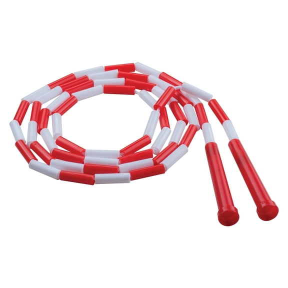 Champion Sports Classic Plastic Segmented Beaded Jump Ropes - Phys. Ed, Gym, Fitness and Recreational Use, 7'L, Red/White