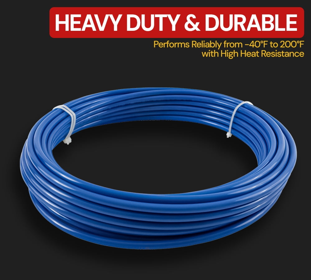 1/4" OD x 50' Blue SAE J844 Nylon Air Brake Tubing DOT Compliant | Pneumatic Nylon Air Line Hose for Air Brake System