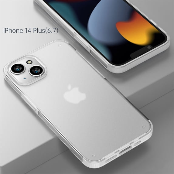 SaniMore for iPhone 14 Plus 6,7" 2022 Case, Wear-resistant Frosted PC Backplane & Shockproof Soft TPU Bumper Anti-fall Anti-scratch Thin Lightweight Cover for iPhone 14 Plus 6,7" 2022, Clear