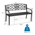thumbnail image 4 of Costway Patio Garden Bench Park Yard Outdoor Furniture Steel Slats Porch Chair Seat, 4 of 9