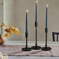 thumbnail image 7 of Rustic Cast Iron Taper Candle Holder - Set of 3 Vintage Candle Stands, Candlestick Holders for Wedding, Dining, Party Décor (Black), 7 of 7