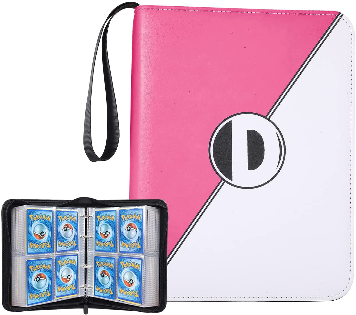 For Pokemon Card Binder Folder 4-Pocket 400 Pockets with 50 Removable Sleeve Included fit 400 Trading Cards for Pokemon Card Holder Book