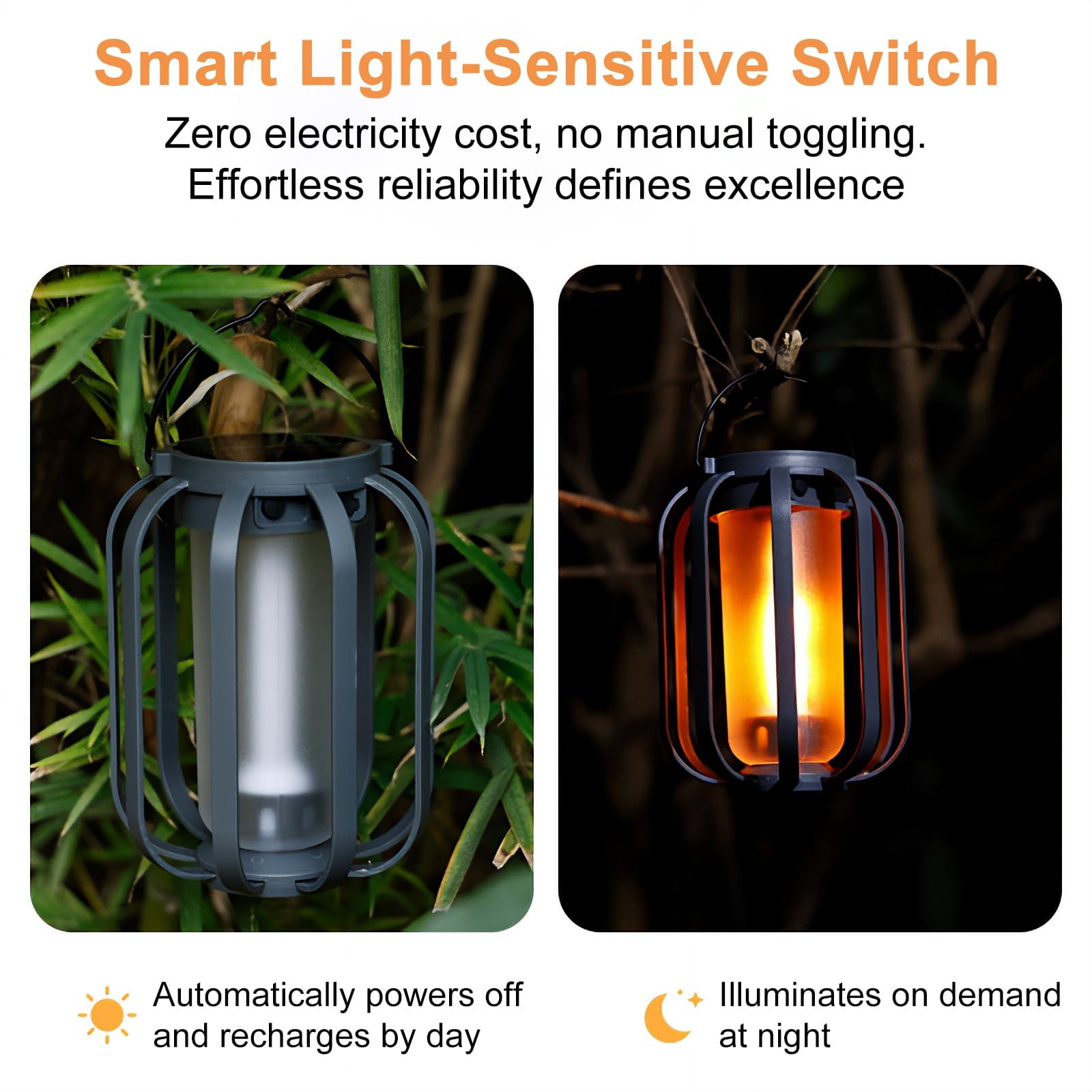Newest Solar Lights Outdoor, Garden Lights, Landscape Lights with Light Sensor, 4 Lighting Ambiance, Waterproof, Type-C Charging, Campfire Ambiance Lights, Suitable for Camping, Yard and Home(2PCS)
