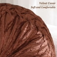 thumbnail image 2 of Velvet 15-Inch Round Throw Pillow for Home Couch Decorative (Coffee), 2 of 7