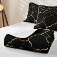 thumbnail image 4 of Erosebridal Black and Gold Twin Quilt Set, Abstract Marble Twin Coverlet Set, 2pcs 1 Bedspread and 1 Pillowcase, 4 of 7