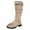 Khaki, variant on Wide Calf Knee High Boots Women Slouchy Suede Chunky Lug Sole Low Heel Round Toe Trendy Mid Calf Riding Boots Khaki 9