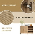 thumbnail image 5 of SHALLWE 51" Rattan Buffet Cabinet, Modern Accent Sideboard with Adjustable Shelves, 5 of 8