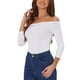thumbnail image 4 of INSPIRAR CHIC Blusas de Fiesta de Mujer con Hombros Descubiertos y Mangas 3/4 S Blancas, 4 of 6