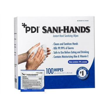 PDI Sani-Hands Instant Hand Sanitizing Wipes - 100 Per Box - 10 Box/Carton D43600CT