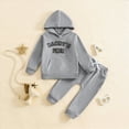 thumbnail image 2 of Xudanell Toddler Boy Clothes Graphic Hoodies Trousers Toddler Suit For Boys Breathable Linen Pants Baby Boy Outfits 0-3 Months Light Gray 12-18 Months, 2 of 8