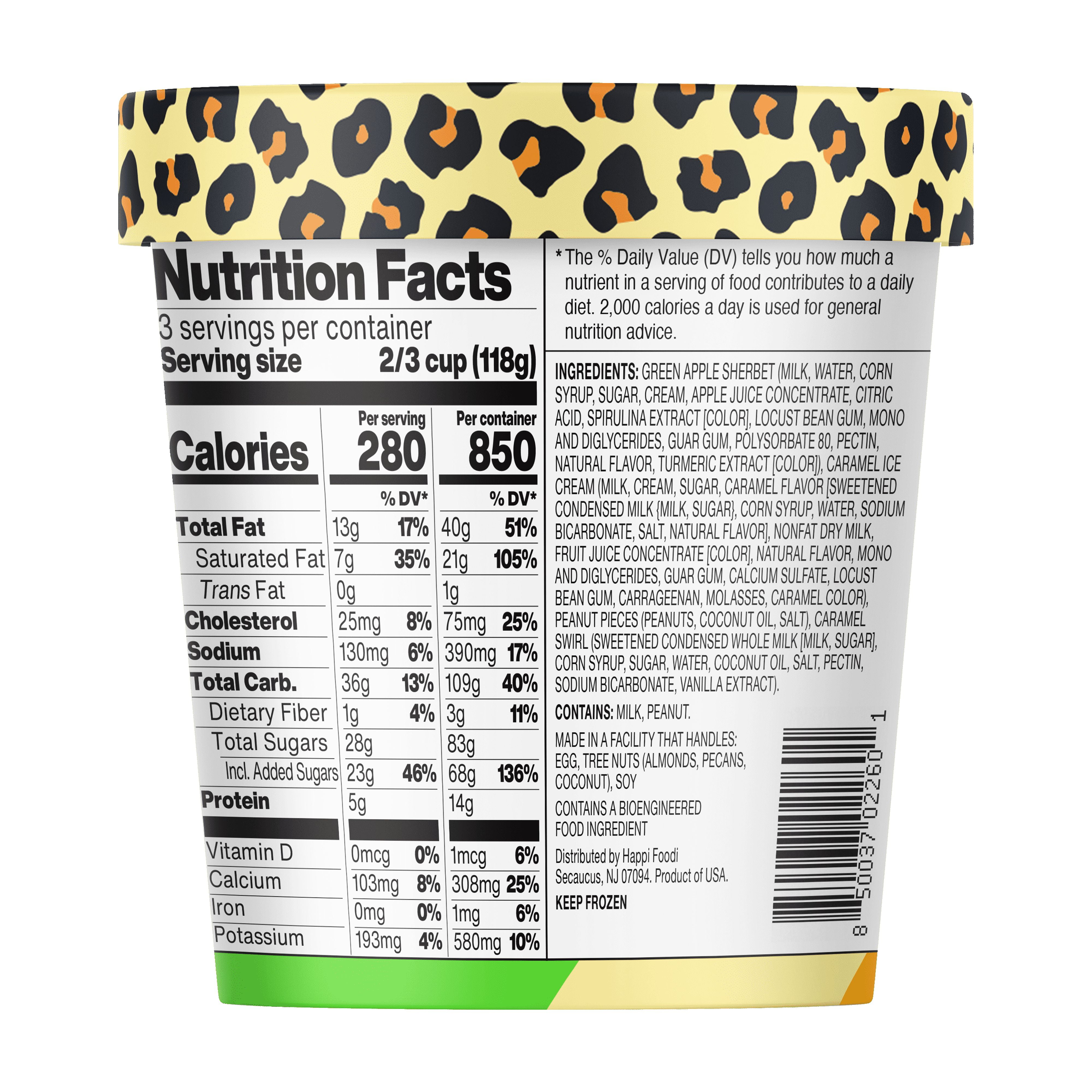Dr. Bombay Sticky Caramel Apple - Caramel Ice Cream and Green Apple Sherbet with Peanuts and Salted Caramel Swirls - 1 Pint  (16 oz)